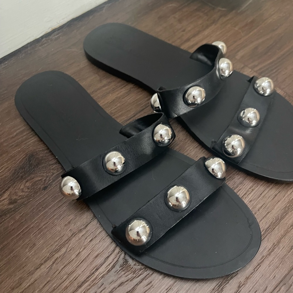 ASOS Black Sandals with Silver Studs